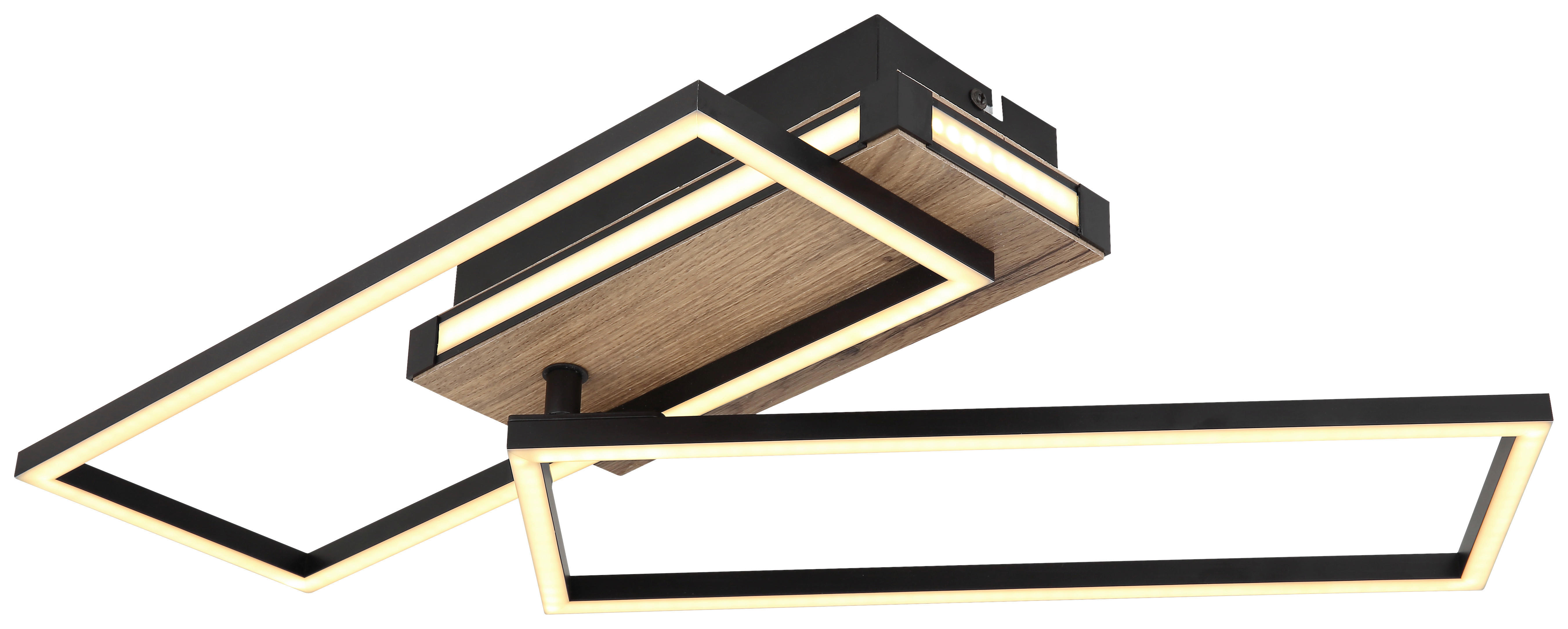GLOBO LED-Deckenleuchte 67299D dunkelbraun mattschwarz Kunststoff MDF Metall B/H/T: ca. 49x10x60 cm COLLI - dunkelbraun/mattschwarz (49,00/10,00/60,00cm) - GLOBO