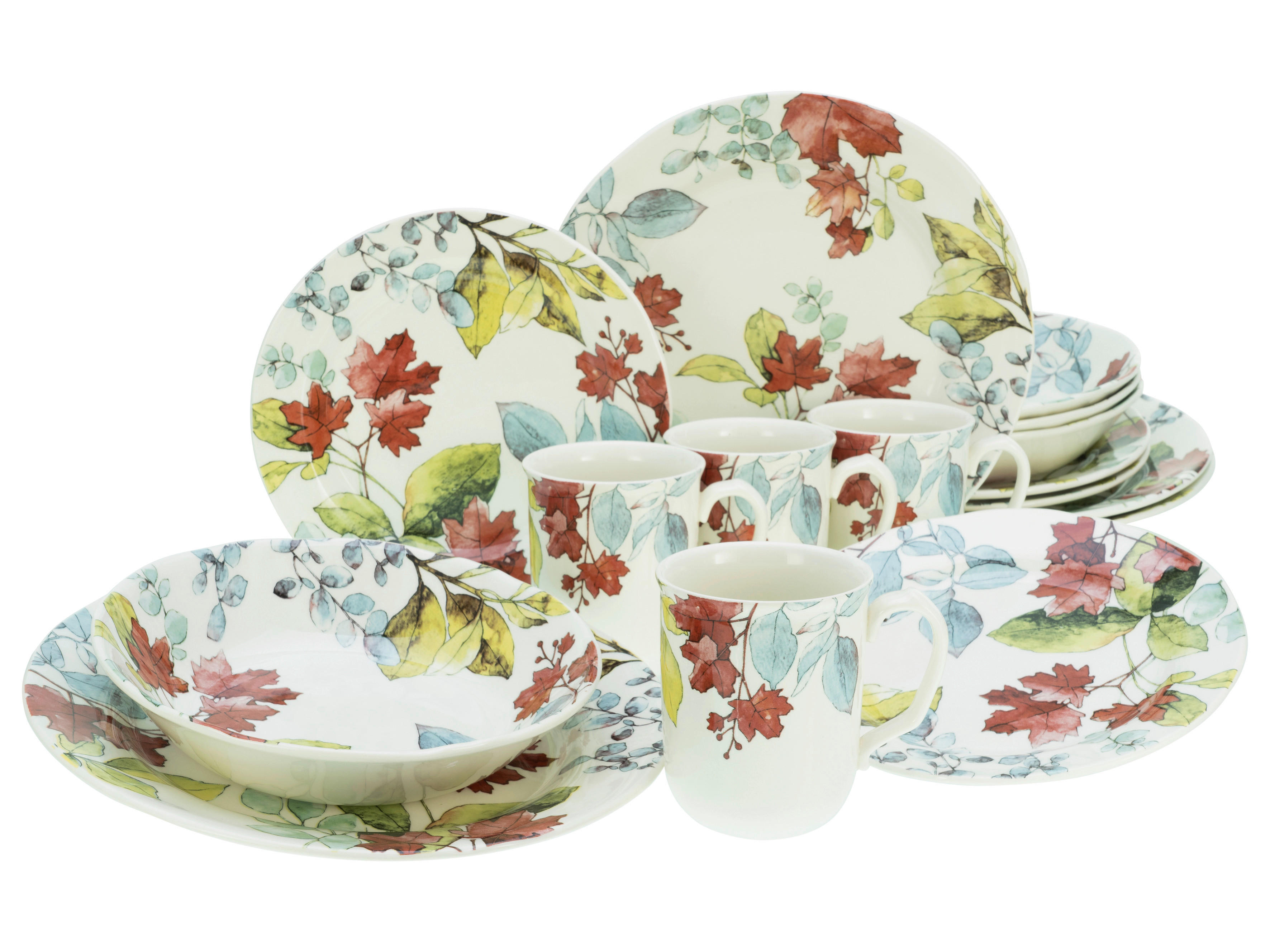 CreaTable Kombiservice MAPLE multicolor Steingut 16 tlg. MAPLE - multicolor - CreaTable
