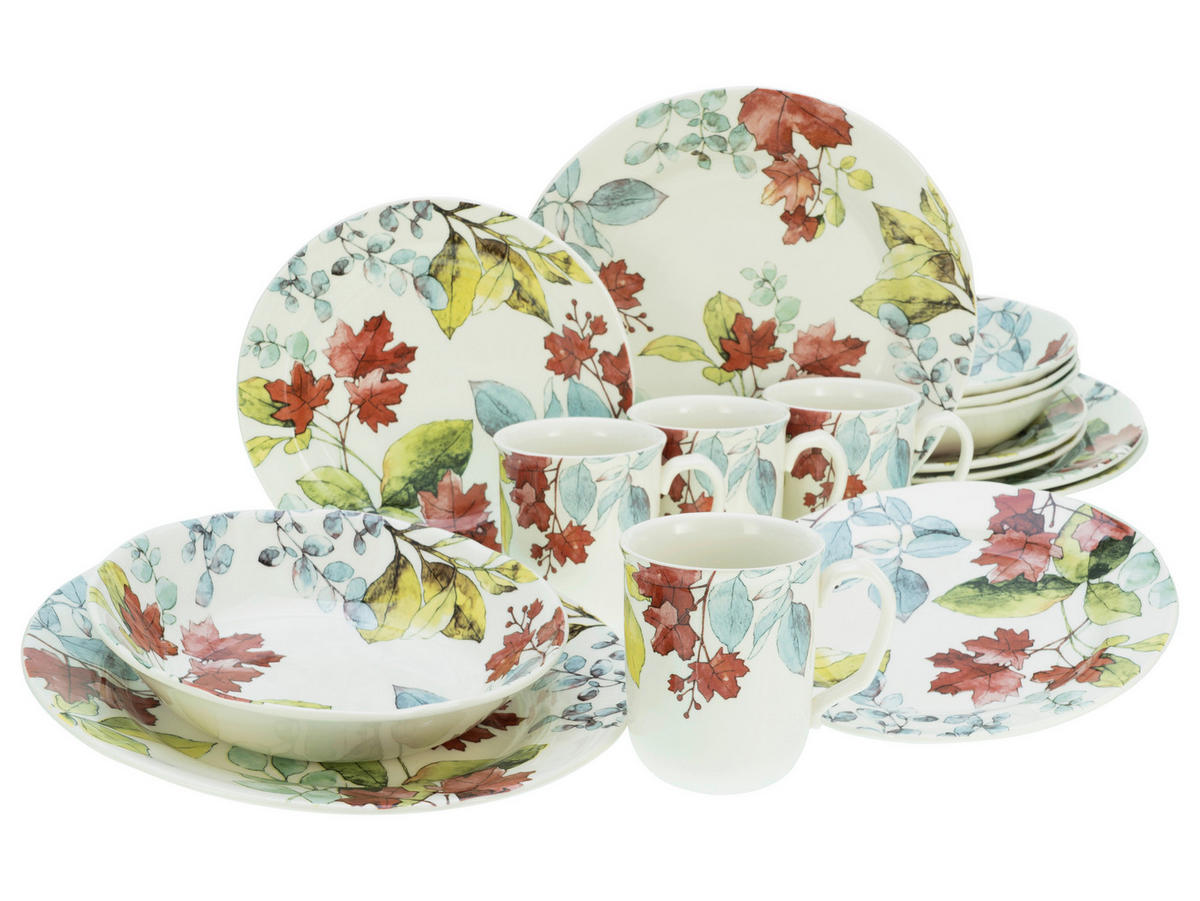 CreaTable Kombiservice MAPLE multicolor Steingut 16 tlg. MAPLE - multicolor - CreaTable