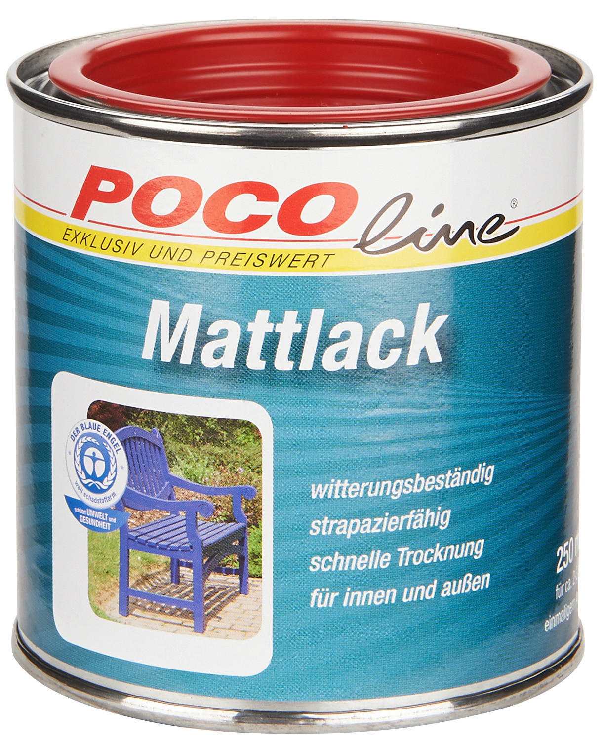 POCOline Acyl Buntlack feuerrot matt ca. 0,25 l Mattlack_Acryl_2in1 250ml - feuerrot (250ml) - POCOline