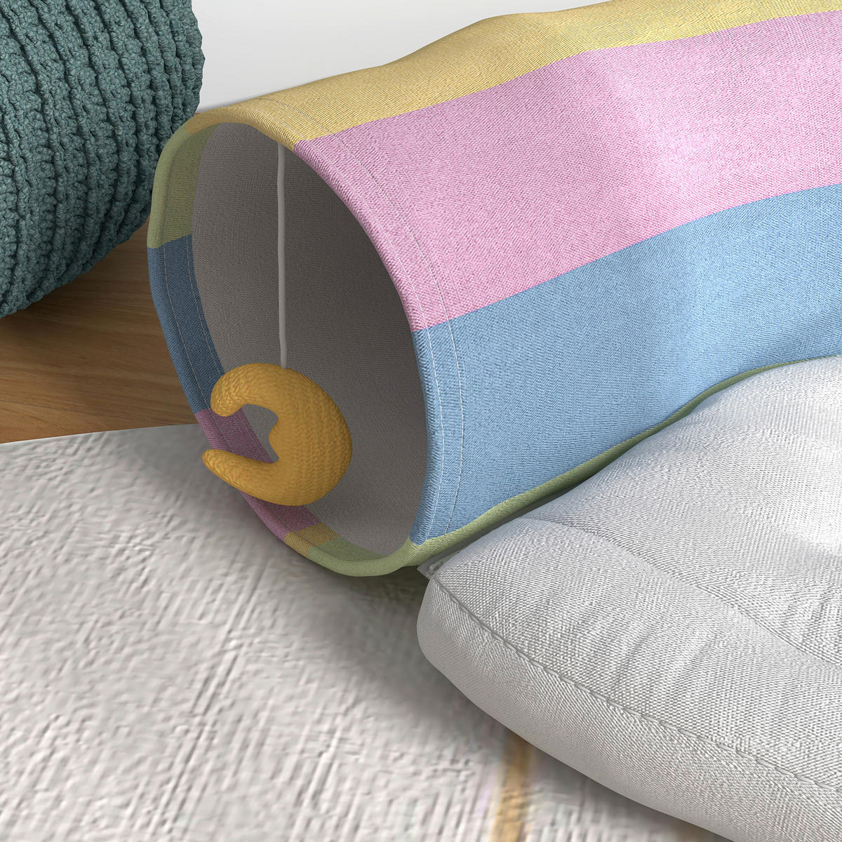 PawHut Katzen-Zubehör bunt Polypropylen B/H/L: ca. 65x105x28 cm Katzentunnel - bunt (28,00/65,00/105,00cm) - PawHut