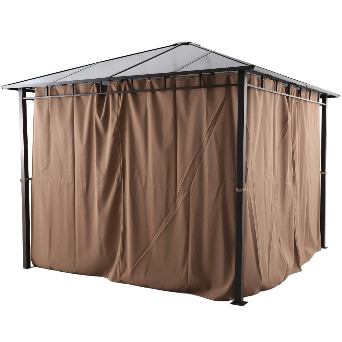 Pavillon Xenia grau Stahl B/H/L: ca. 300x270x300 cm Xenia - braun/grau (300,00/300,00/270,00cm)