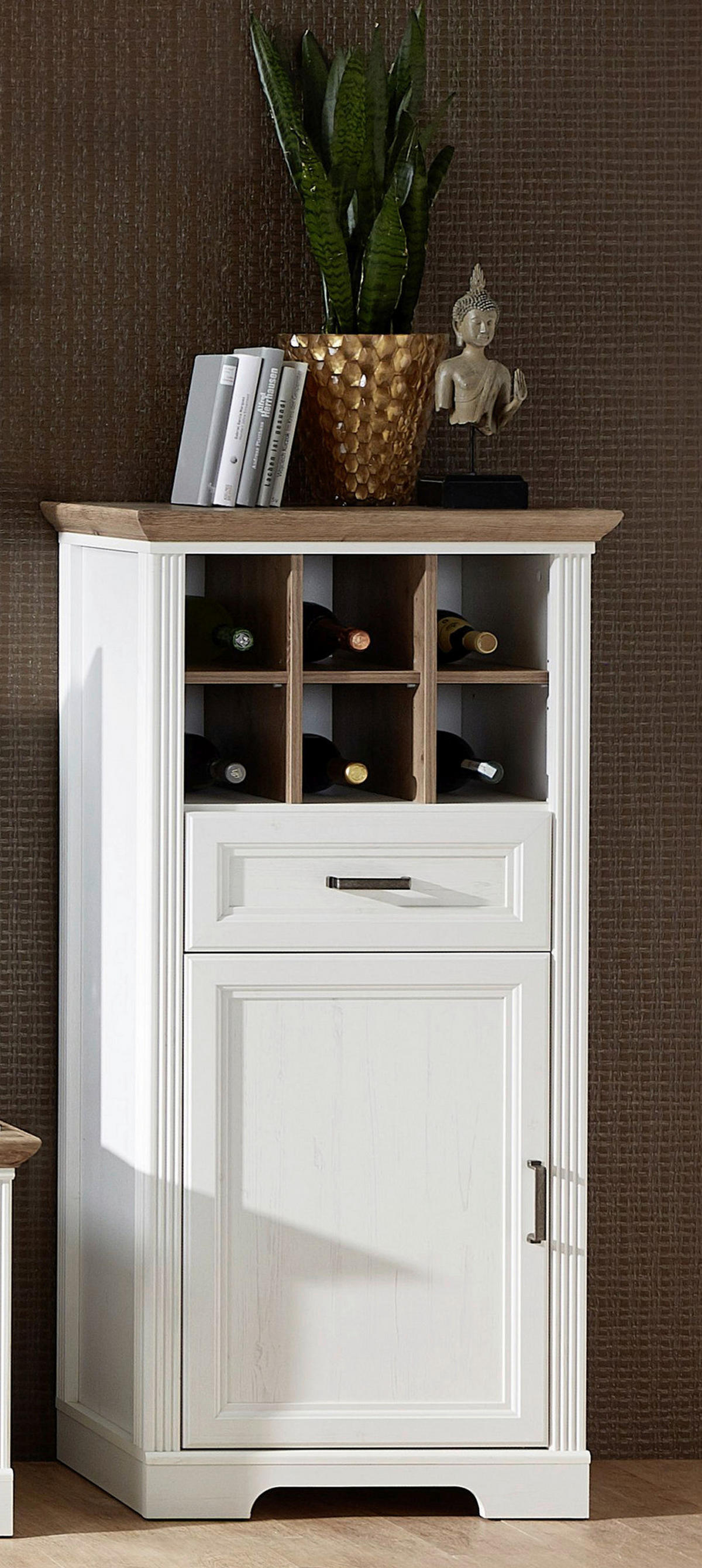 Stauraumelement Jasmin Eiche Artisan Nachbildung weiß Pinie Nachbildung B/H/T: ca. 66x136x42 cm Jasmin - Eiche/weiß (66,00/136,00/42,00cm)