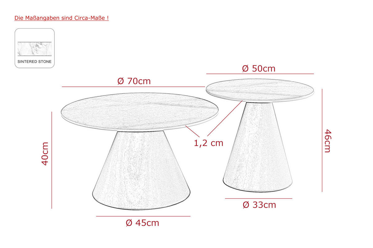Couchtisch Dustin Marmoroptik grau B/H: ca. 70x46 cm Dustin - Marmoroptik/grau (70,00/46,00cm) - Hela