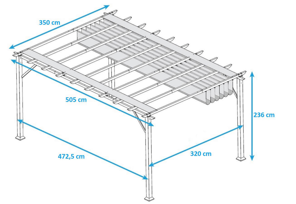 Paragon Outdoor Pavillon Florenz dunkelbraun Metall B/H/L: ca. 505x236x350 cm Florenz - dunkelbraun (350,00/505,00/236,00cm) - Paragon Outdoor