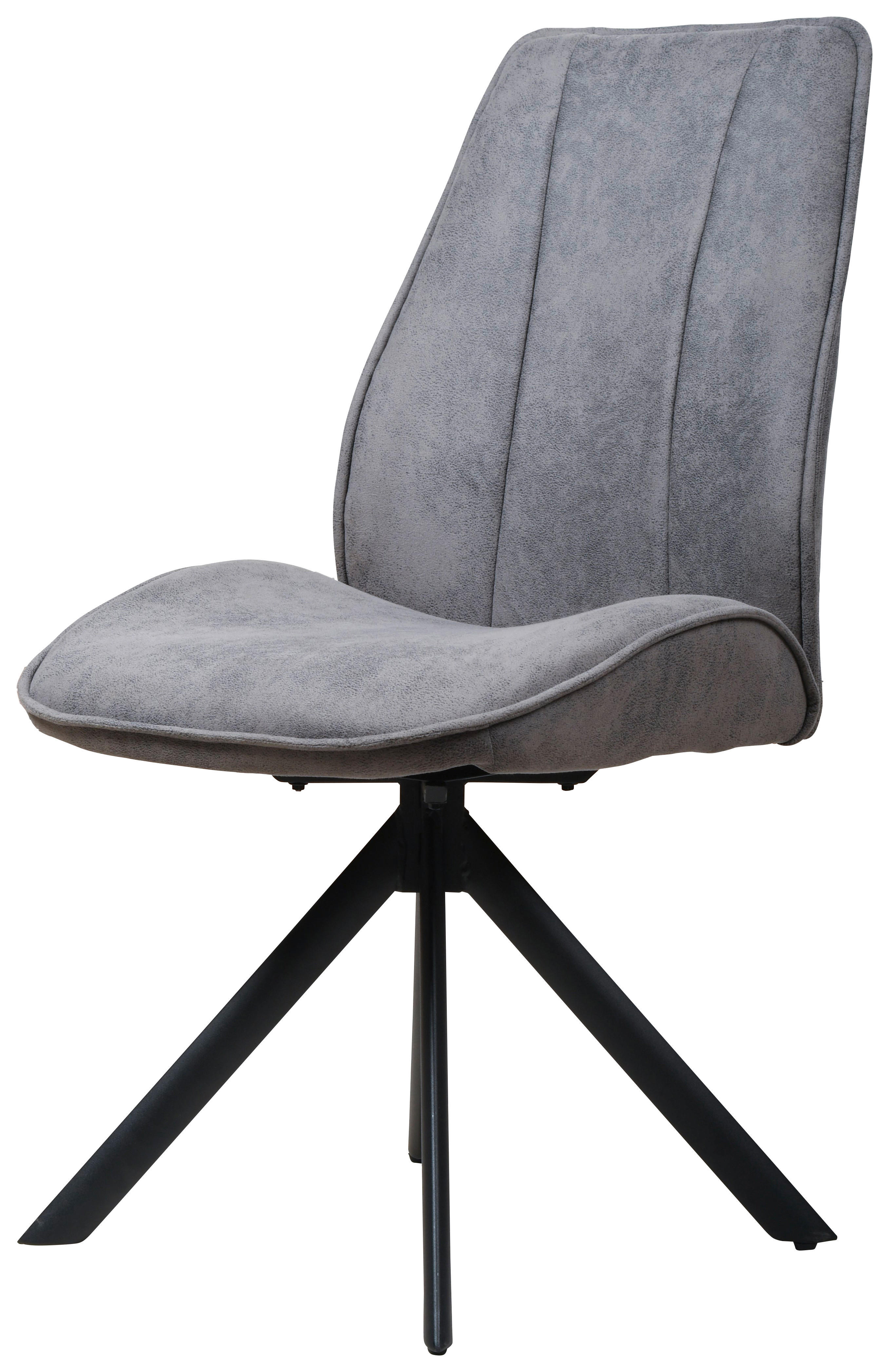 Drehstuhl Albany grau schwarz Microfaser Metall B/H/T: ca. 47x95x62 cm Albany - schwarz/grau (47,00/95,00/62,00cm)