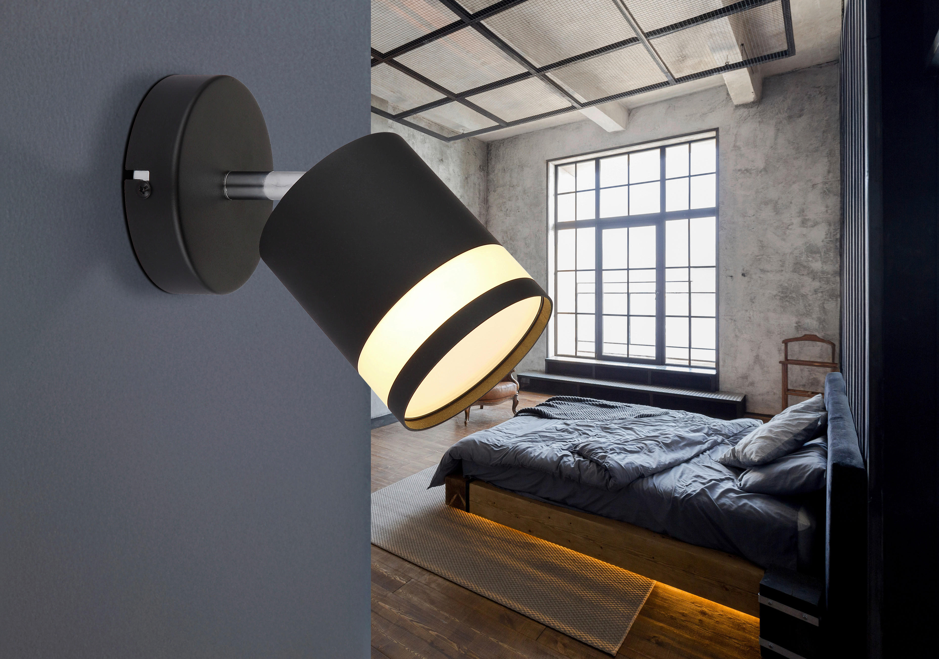 GLOBO Strahler Lucero - schwarz/Opal (10,00/18,50/15,00cm) - GLOBO