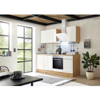 Respekta Küchenblock Marleen weiß Hochglanz B/H/T: ca. 220x211x60 cm Marleen - Eiche/weiß (220,00/211,00/60,00cm) - Respekta