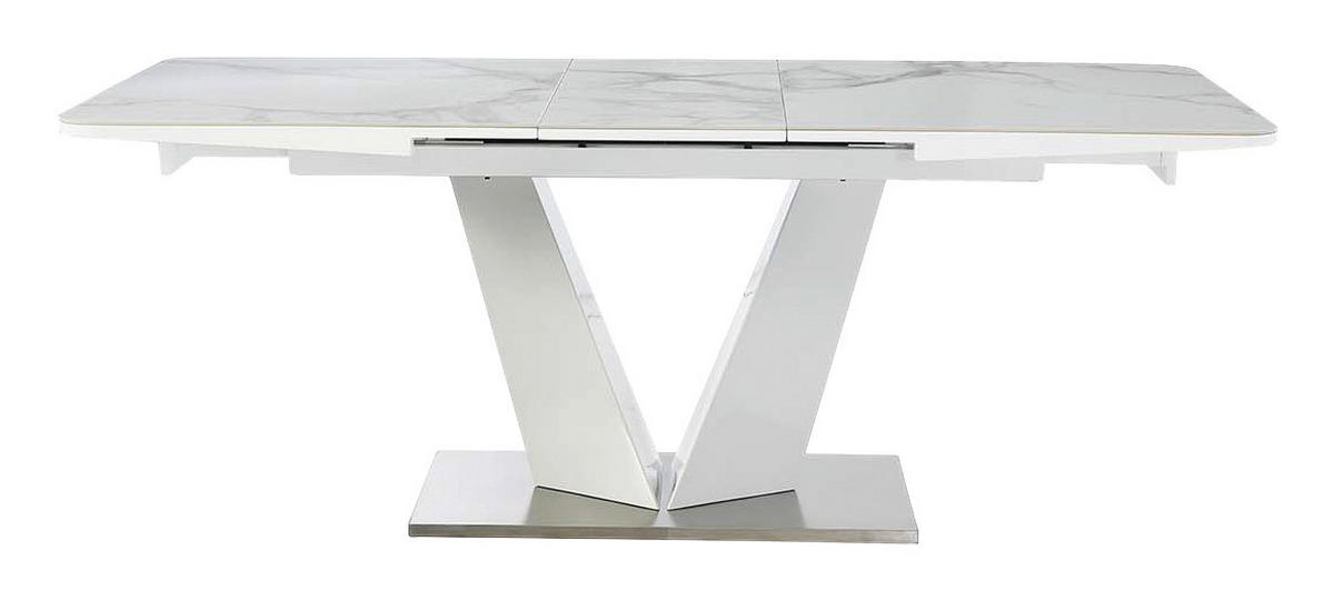 Esstisch  weiß B/H/T: ca. 160x76x90 cm Langeoog_Esstisch_6003494 - weiß/Edelstahl (160,00/76,00/90,00cm)