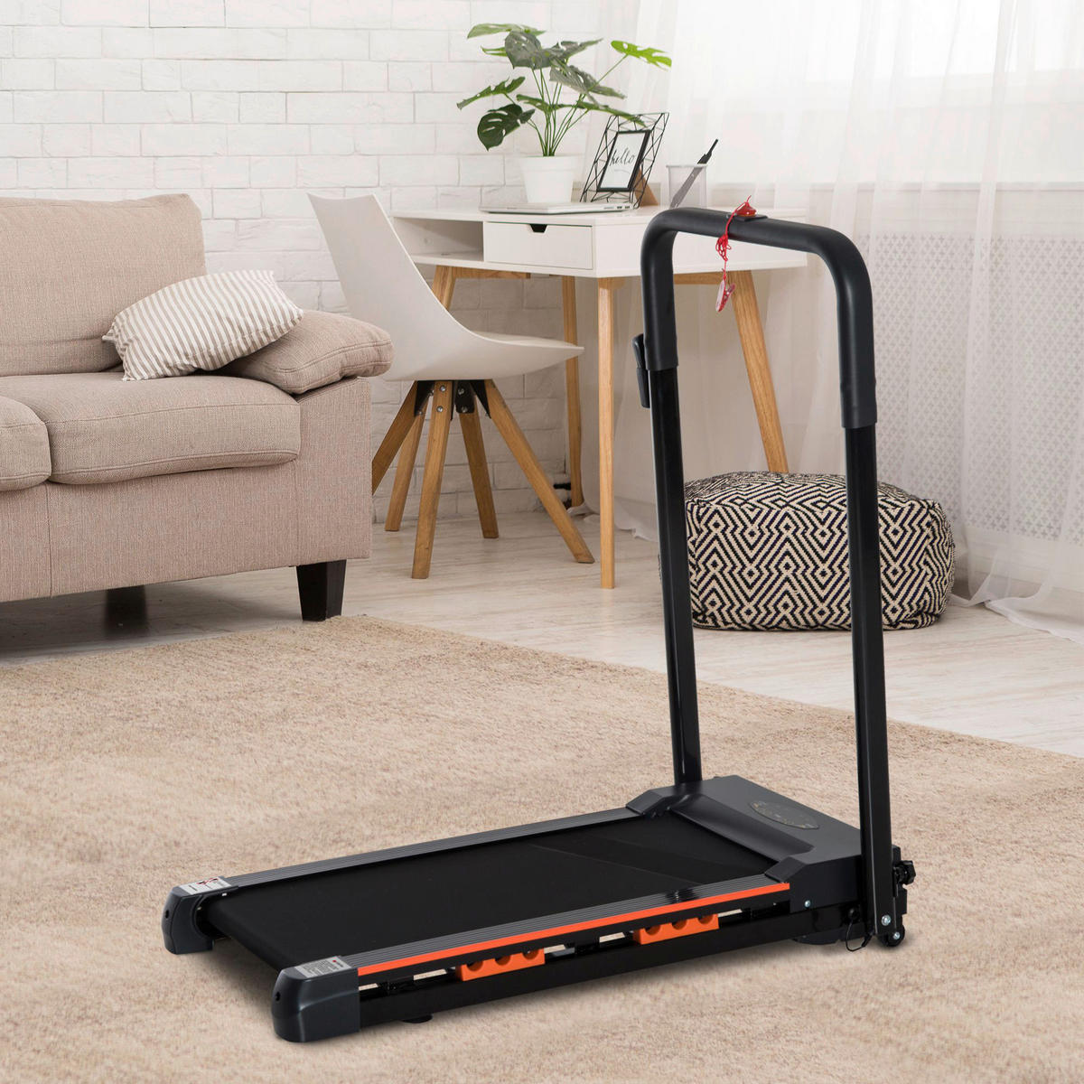 HOMCOM Laufband schwarz Kunststoff B/H/L: ca. 56x108,5x105 cm Laufband - schwarz (105,00/56,00/108,50cm) - HOMCOM