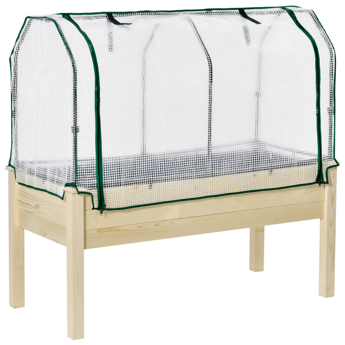 Outsunny Hochbeet natur Holz B/H/L: ca. 55x117x121 cm Hochbeet - natur (121,00/55,00/117,00cm) - Outsunny