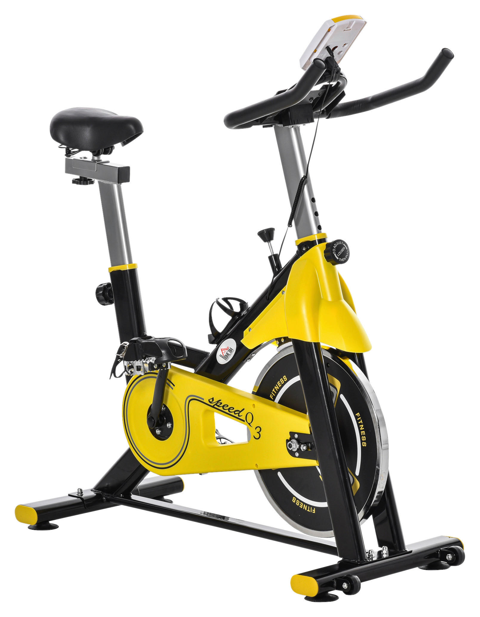 HOMCOM Fahrradtrainer schwarz Kunststoff B/H/L: ca. 50x113x100 cm Fahrradtrainer - gelb/schwarz (100,00/50,00/113,00cm) - HOMCOM