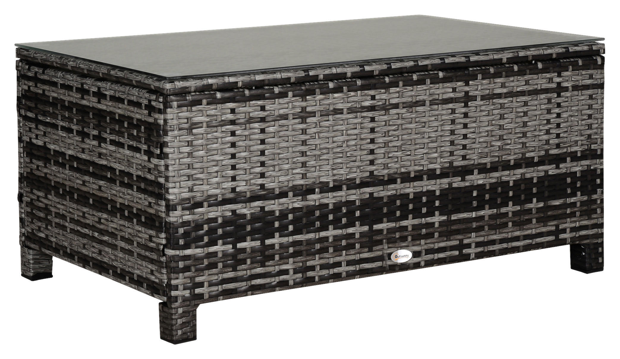 Outsunny Beistelltisch grau Polyrattan B/H/L: ca. 50x85x39 cm Beistelltisch - grau (39,00/50,00/85,00cm) - Outsunny