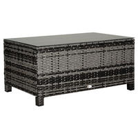 Outsunny Beistelltisch grau Polyrattan B/H/L: ca. 50x85x39 cm Beistelltisch - grau (39,00/50,00/85,00cm) - Outsunny