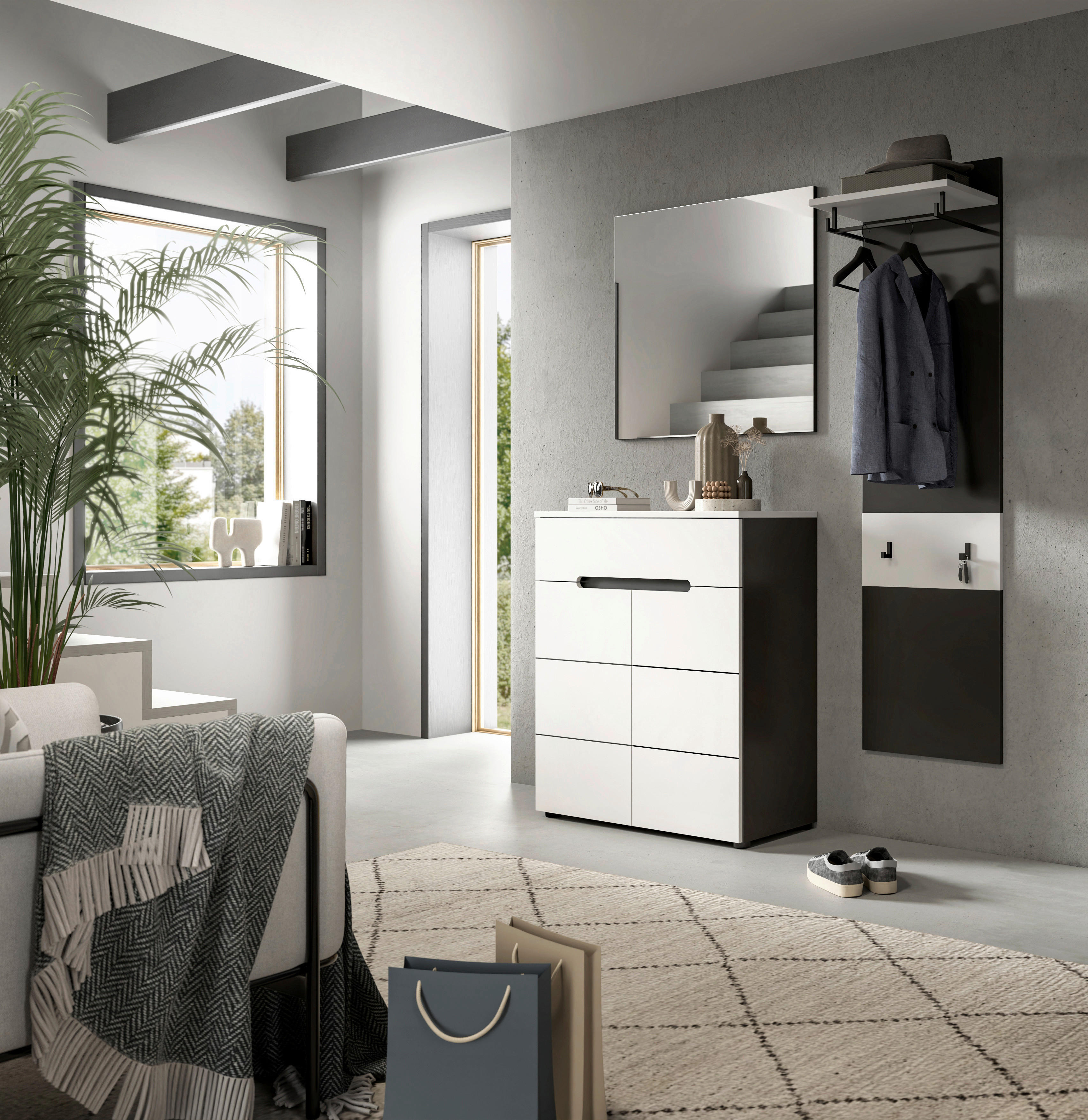 Thumbnail - Paneel Canu basaltgrau Nachbildung weiß B/H/T: ca. 45x165x29 cm