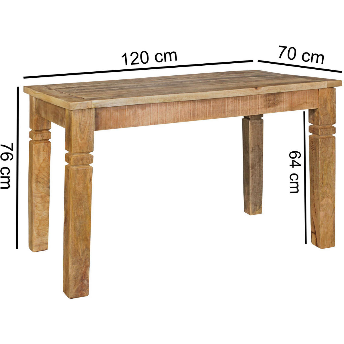 Esstisch natur B/H/T: ca. 120x76x70 cm Esszimmertisch - natur (120,00/76,00/70,00cm) - Wohnling