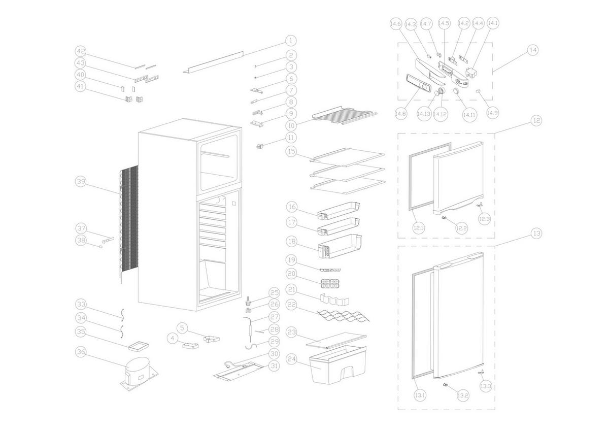 Mican Einbaukühl-/Gefrierkombination EKHTMFSE weiß B/H/T: ca. 54x145x54 cm EKHTMFSE - weiß (54,00/145,00/54,00cm) - Mican