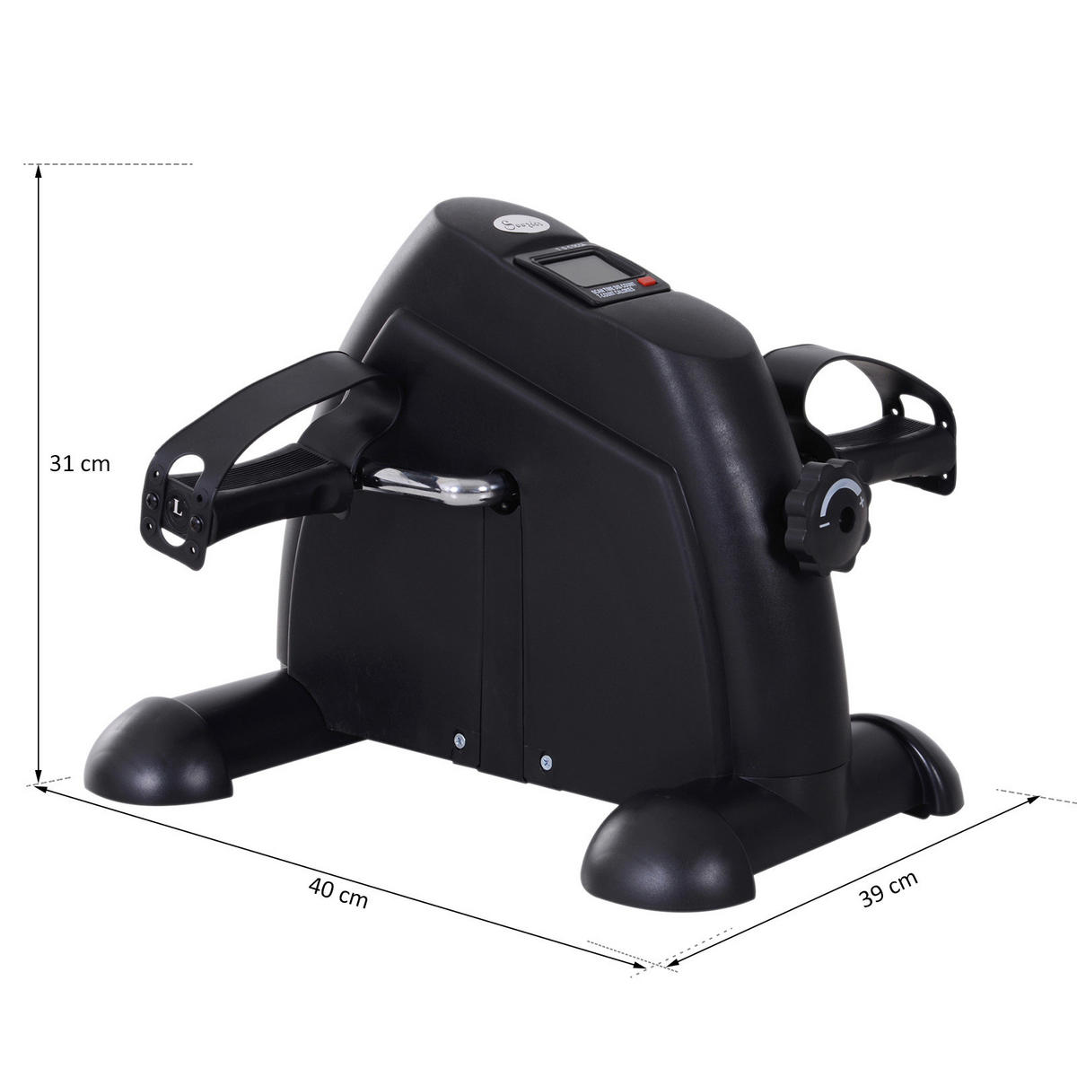 HOMCOM Pedaltrainer schwarz Metall B/H/T: ca. 39x31x40 cm Pedaltrainer__LCD-Display - schwarz (39,00/31,00/40,00cm) - HOMCOM