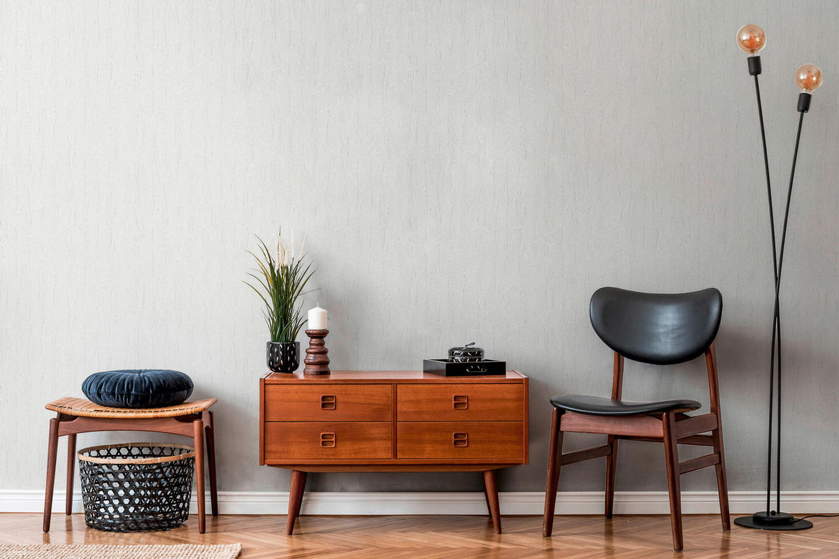 A.S.Creation Papiertapete weiß grau B/H/D: ca. 53x1005x11 cm Papiertapete - weiß/grau (11,00/1005,00cm) - A.S.Creation