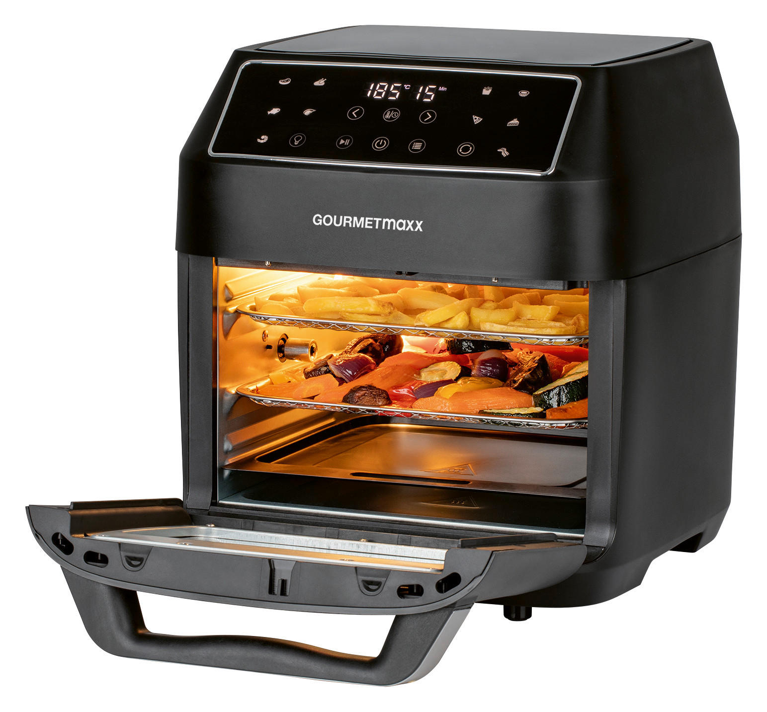 GOURMETmaxx Heißluftfritteuse Heißluftofen-/Fritteuse - schwarz (35,80/32,50/34,50cm) - GOURMETmaxx
