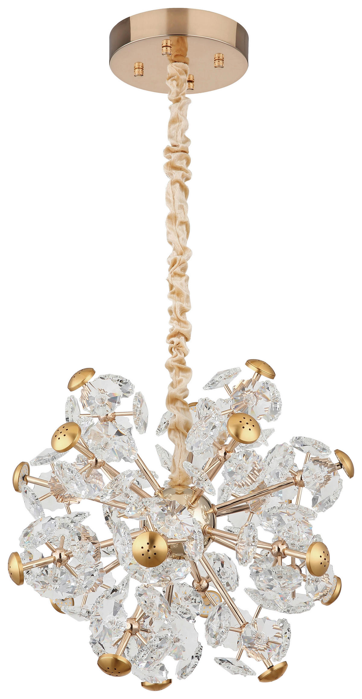 GLOBO Pendelleuchte gold klar Glas Metall H/D: ca. 125x50 cm 1.0 Brennstellen Floriella - gold/klar (50,00/125,00cm) - GLOBO