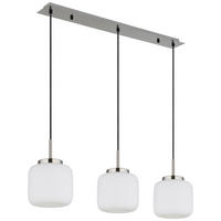 GLOBO Pendelleuchte nickel matt schwarz Opal Metall Glas B/H: ca. 90x130 cm 3.0 Brennstellen Kaldora - nickel matt/schwarz (90,00/130,00cm) - GLOBO