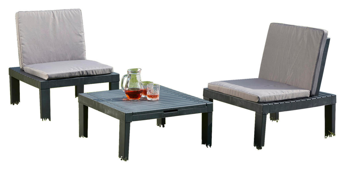 ProGarden Modulares Gartenmöbel-Set Duetto anthrazit Kunststoff Duetto - anthrazit - ProGarden