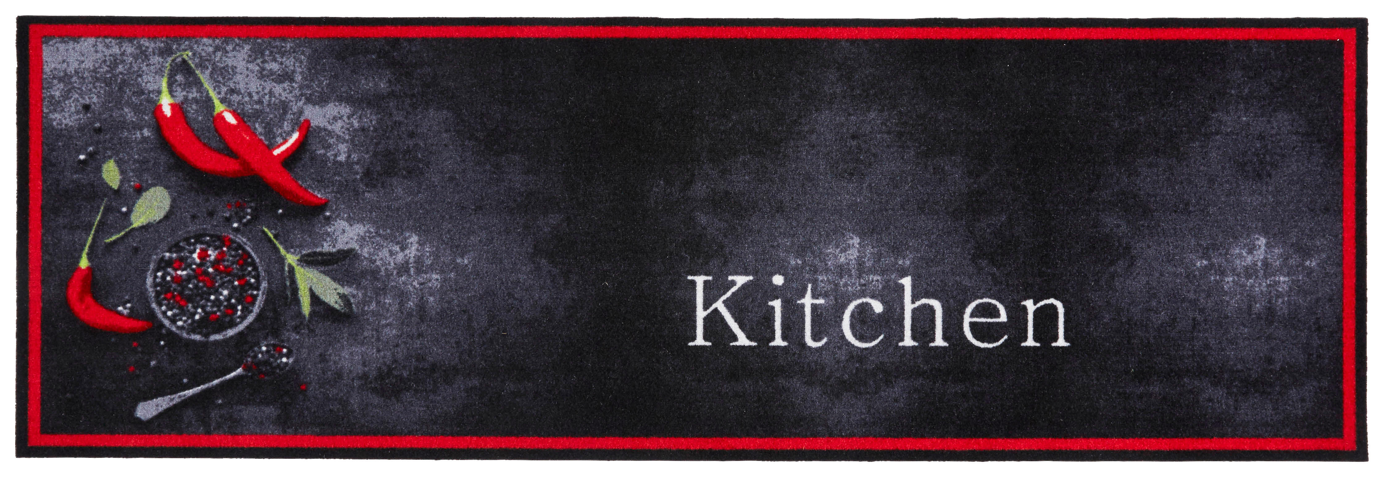 Küchenläufer Cook&Wash rot B/L: ca. 50x150 cm Cook&Wash - rot/schwarz (50,00/150,00cm)