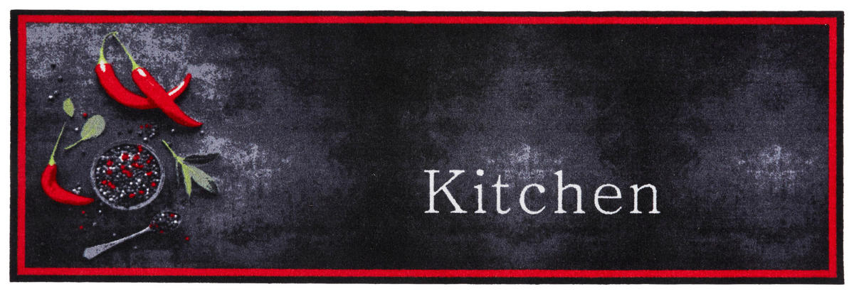 Küchenläufer Cook&Wash rot B/L: ca. 50x150 cm Cook&Wash - rot/schwarz (50,00/150,00cm)