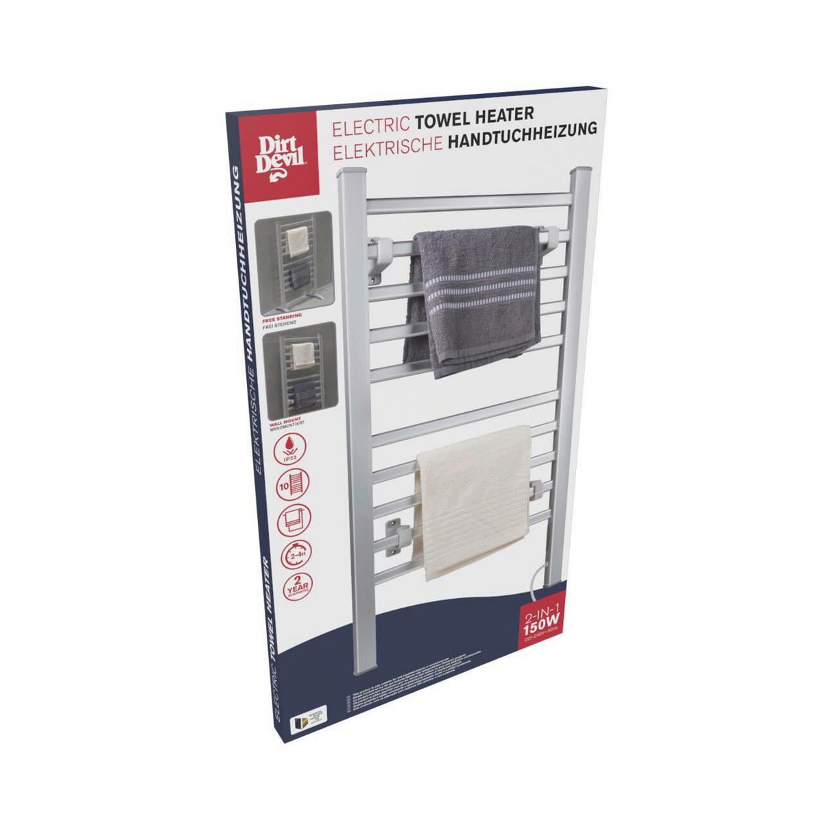 Handtuchwärmer Silbergrau Elektrische-Handtuchheizung 04598 - Silbergrau (53,00/35,50/96,00cm) - Dirt Devil