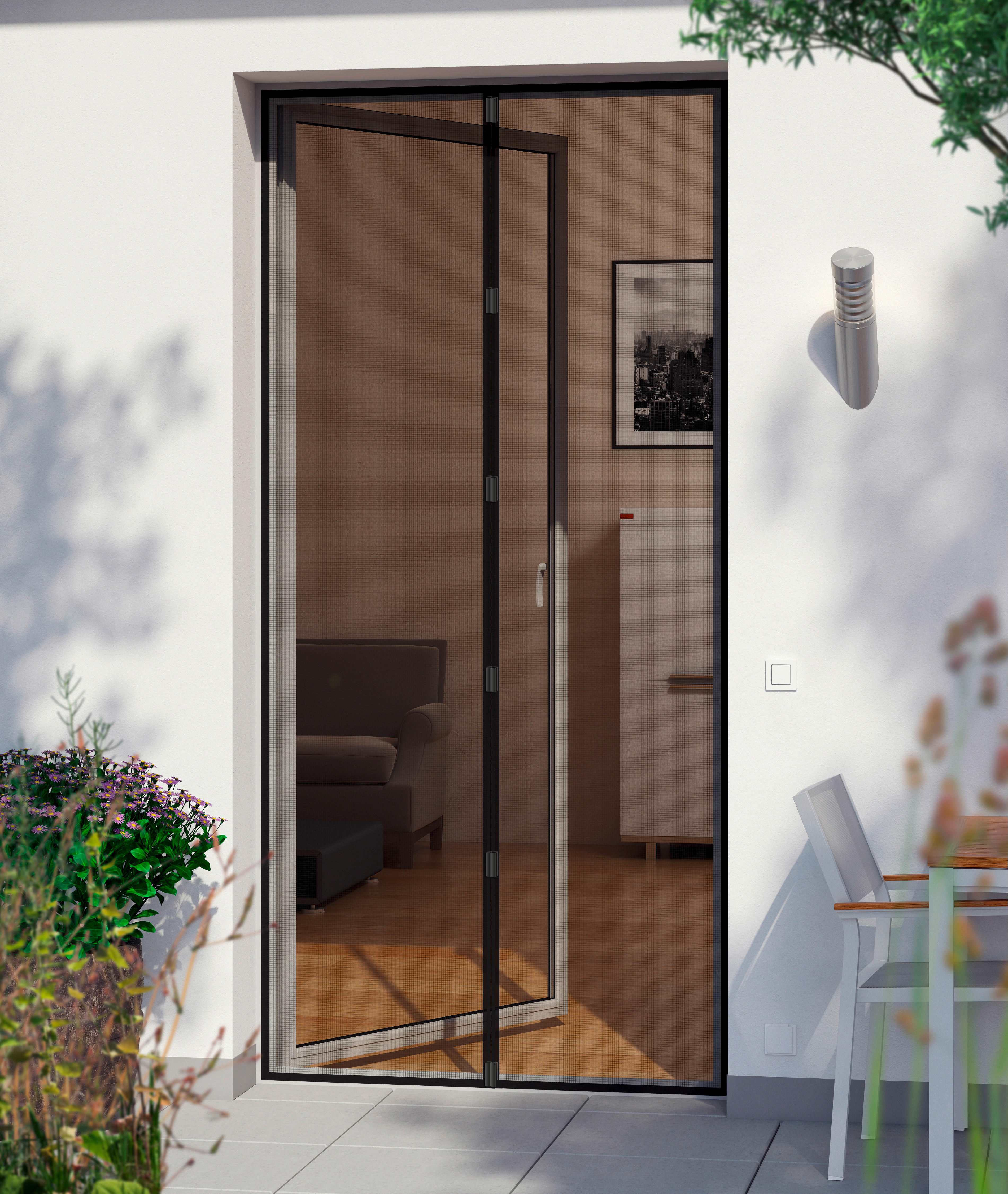 POCOline Fliegengitter schwarz H: ca. 220 cm Fliegengitter_Tür 0,65x2,2m - schwarz (220,00cm) - POCOline