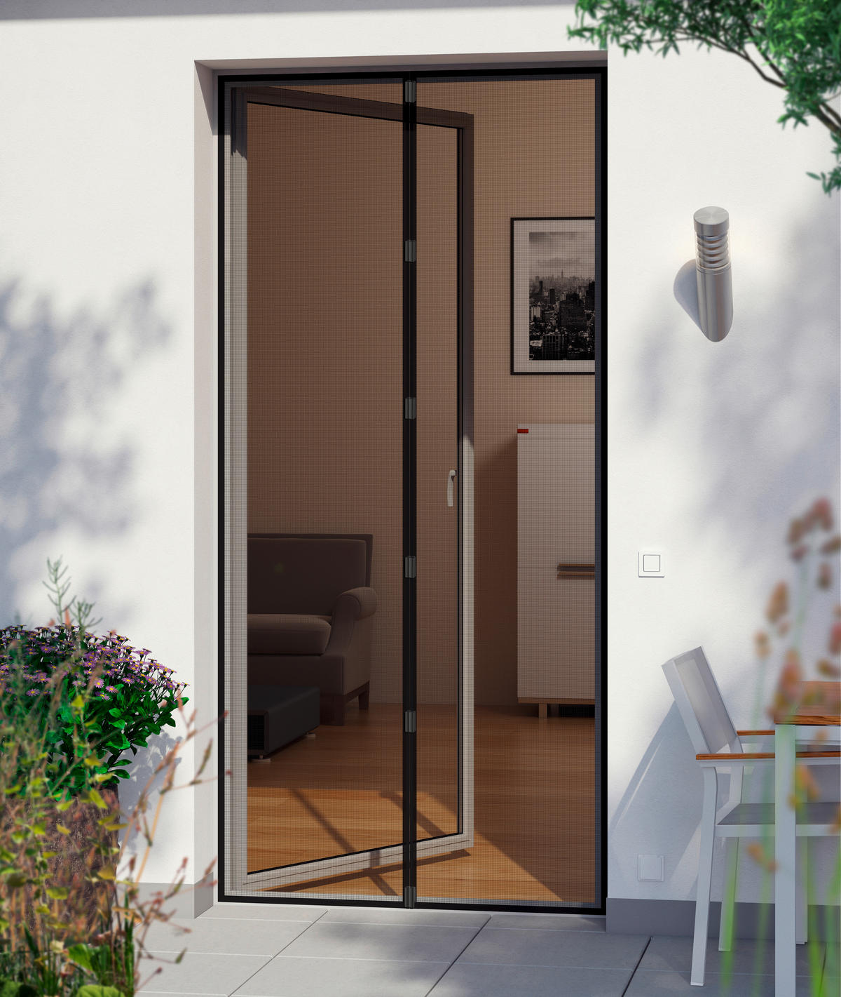 POCOline Fliegengitter schwarz H: ca. 220 cm Fliegengitter_Tür 0,65x2,2m - schwarz (220,00cm) - POCOline