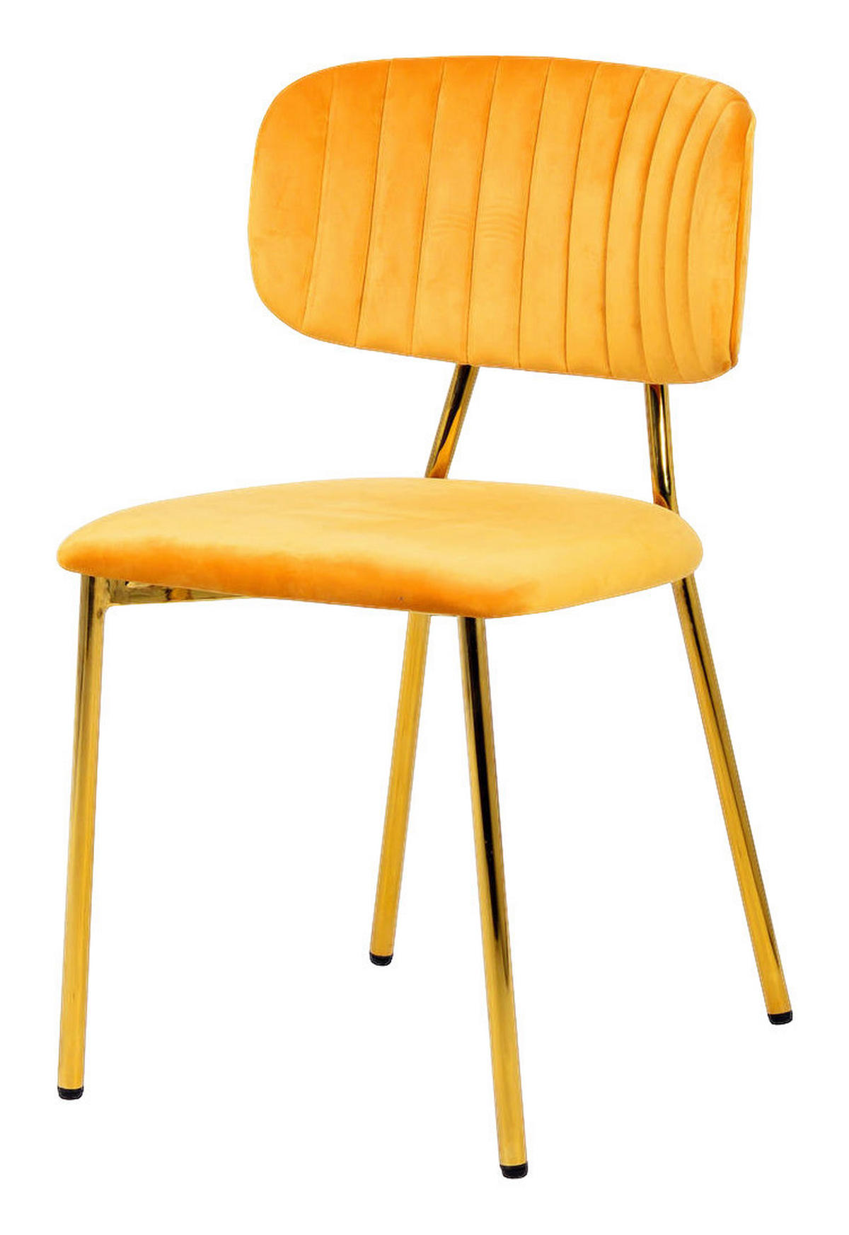 Stuhl Kian 100 2er-Set orange Microfaser B/H/T: ca. 47x80x51 cm Kian 100 2er-Set - gold/orange (47,00/80,00/51,00cm) - 360 Living