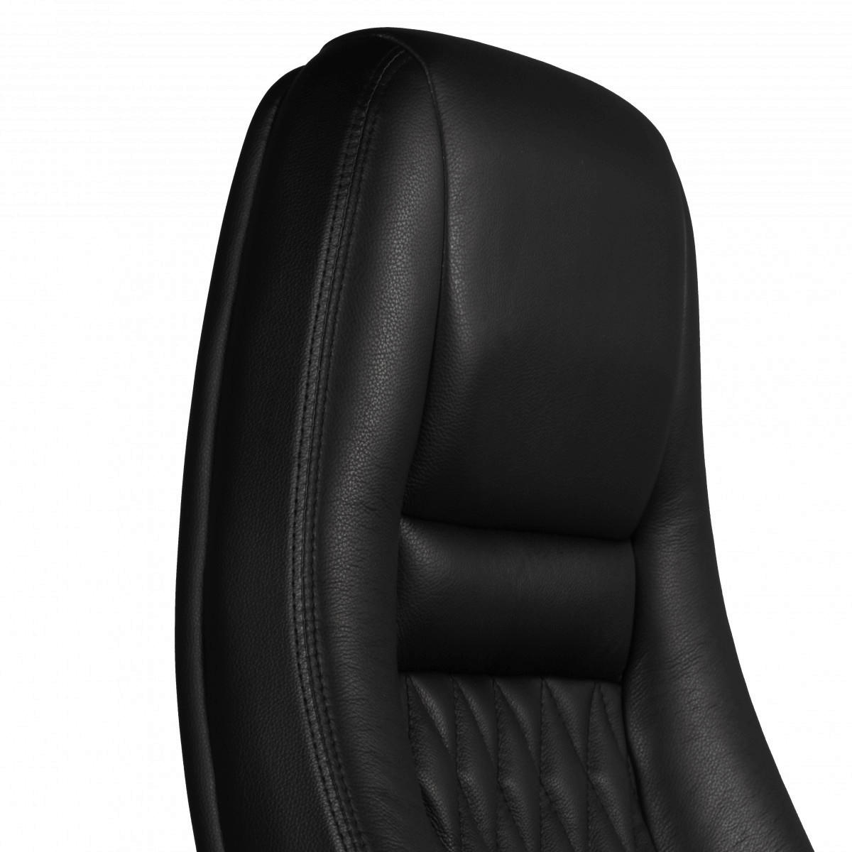 Drehstuhl schwarz Leder Bürostuhl AUSTIN - schwarz (68,00/130,00/70,00cm) - Amstyle