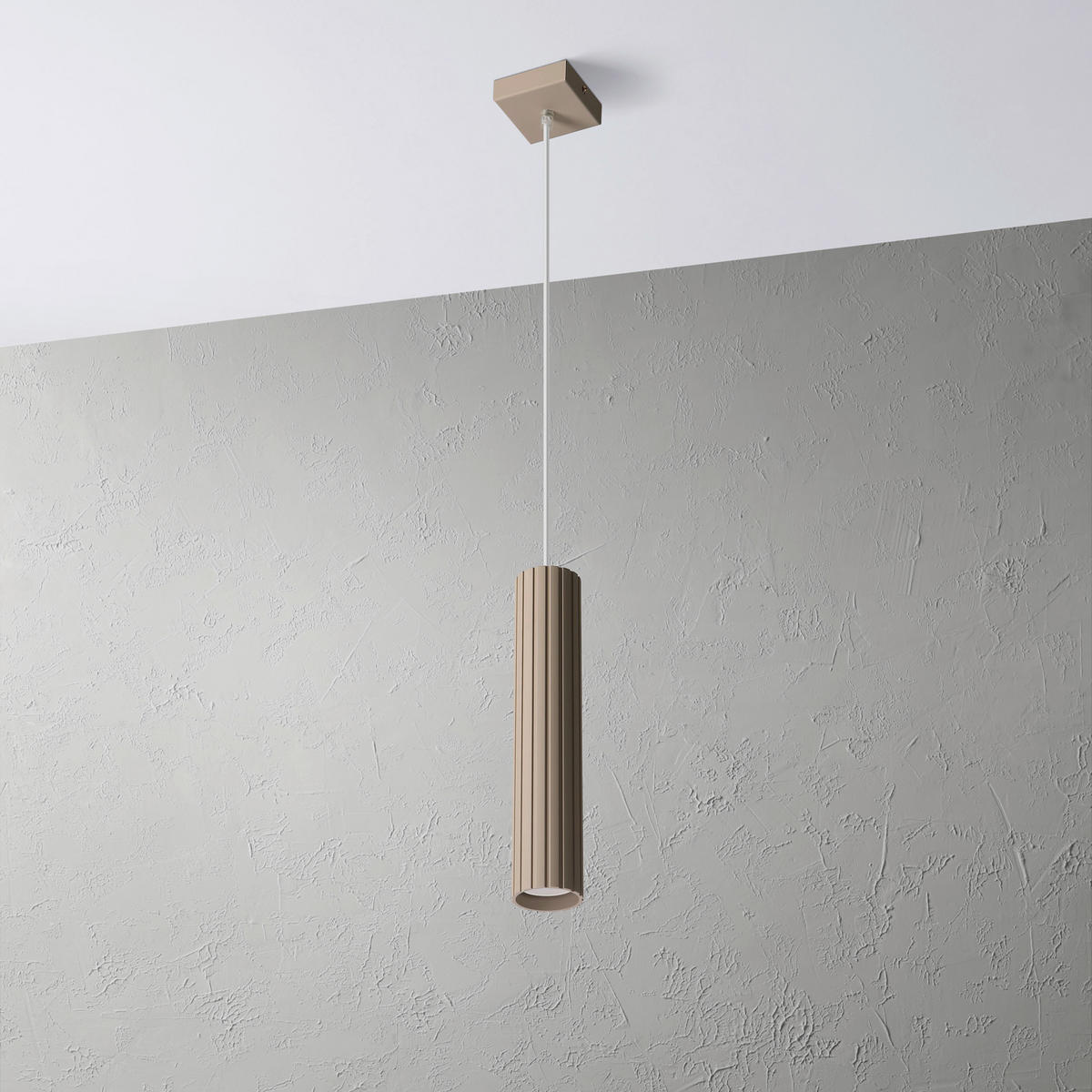 Lamkur Strahler beige Stahl B/H/L: ca. 6,5x118x6,5 cm 1 Brennstellen Prisma - beige (6,50/6,50/118,00cm) - Lamkur