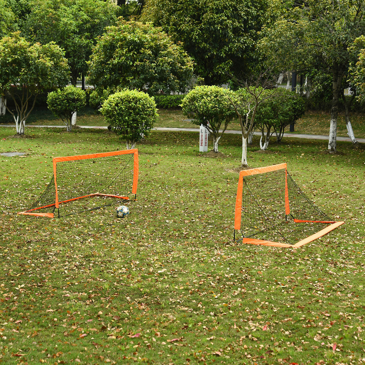 HOMCOM Fußballtor orange Metall B/H/L: ca. 90x90x183 cm Fußballtor - orange (183,00/90,00/90,00cm) - HOMCOM