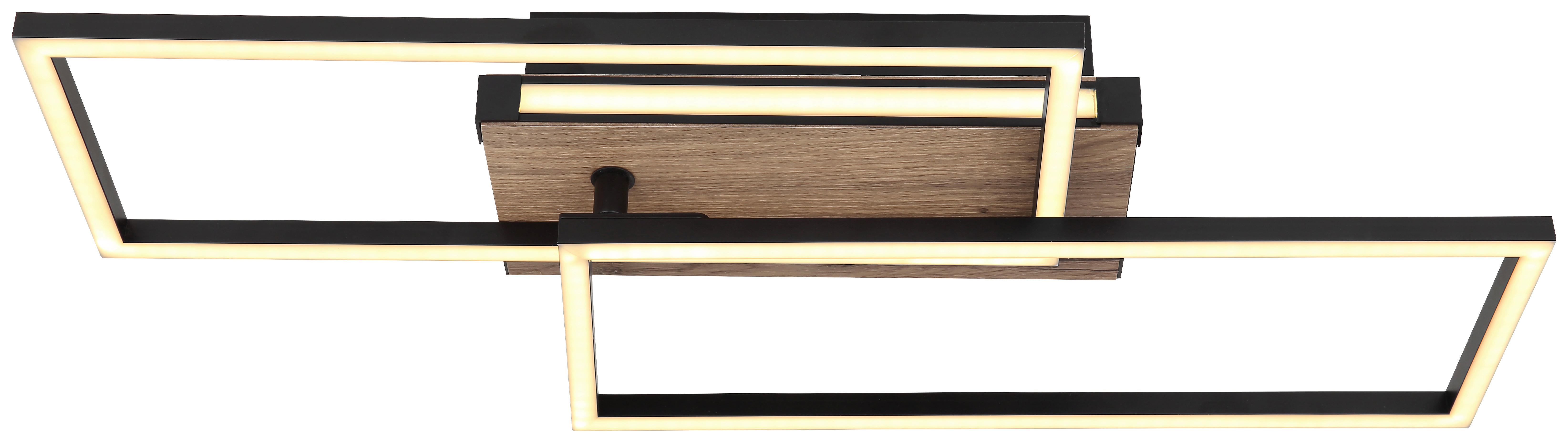 GLOBO LED-Deckenleuchte 67299D dunkelbraun mattschwarz Kunststoff MDF Metall B/H/T: ca. 49x10x60 cm COLLI - dunkelbraun/mattschwarz (49,00/10,00/60,00cm) - GLOBO