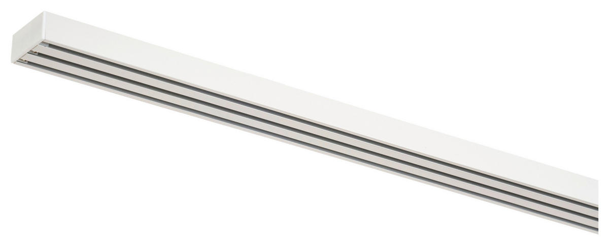 Gardinenschiene smart weiß Metall L: ca. 160 cm 3.0 Läufe smart - weiß (160,00cm) - ondeco