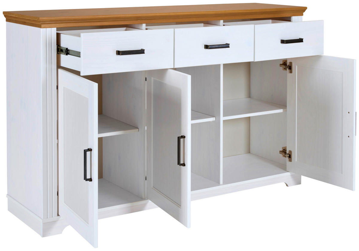 Kommode Maluno weiß lackiert B/H/L: ca. 48,3x103,8x166,4 cm Maluno - weiß (166,40/48,30/103,80cm) - Inter Link