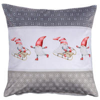 Dekokissen Samt Dekokissen_Zwerge 45x45cm - grau (45,00/45,00cm)