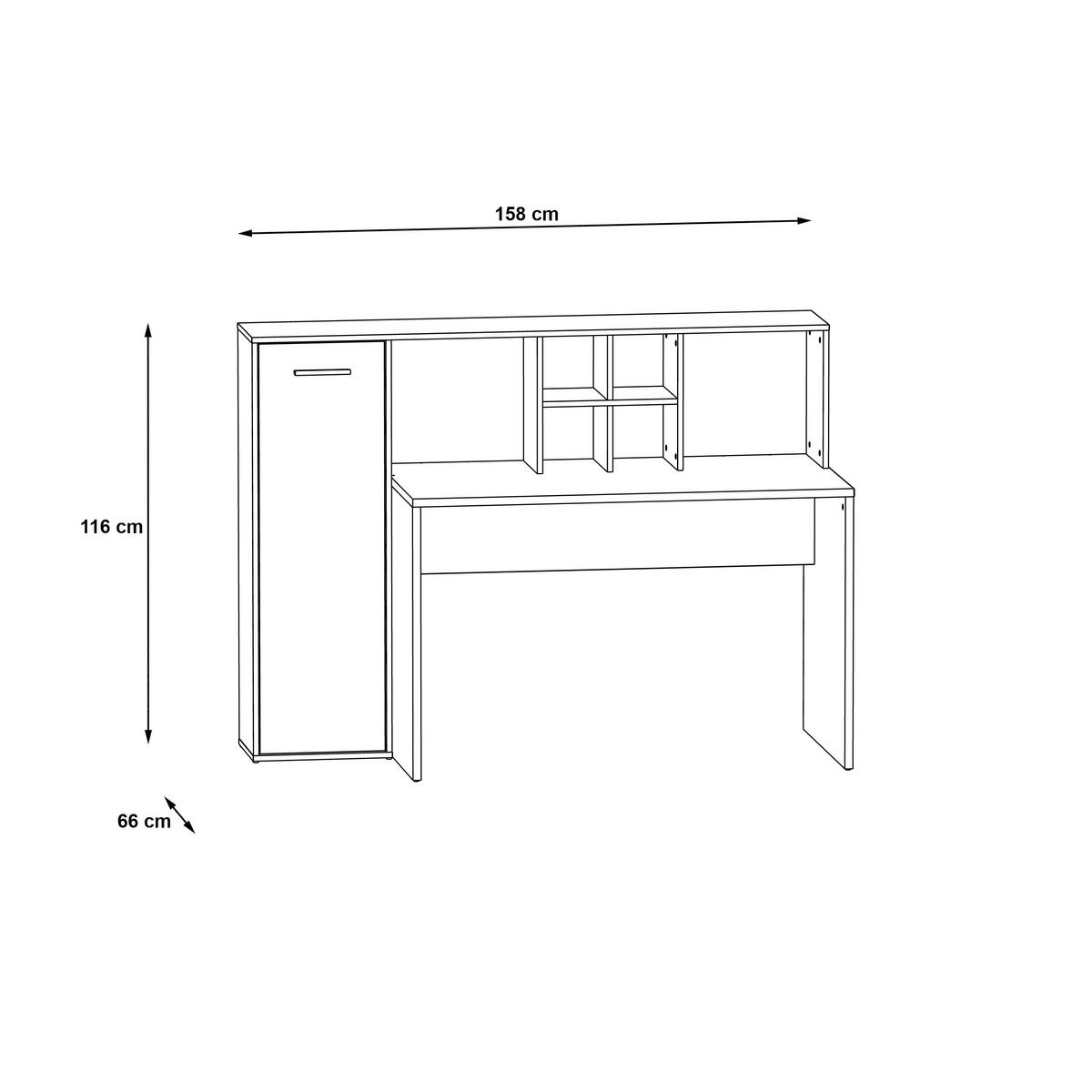 Schreibtisch  weiß Eiche Artisan Nachbildung B/H/T: ca. 158x116x66 cm Eriadu_Schreibtisch - Eiche/weiß (158,00/116,00/66,00cm)