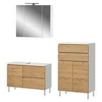 Badezimmer-Set 7958-559 weiß Eiche Grand-Son Nachbildung B/H/T: ca. 155x190x34 cm 7958-559 - Eiche/weiß (155,00/190,00/34,00cm) - Germania