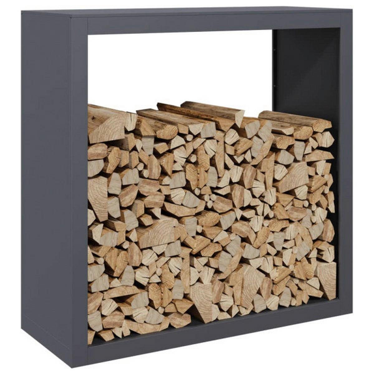 VidaXL Brennholzregal anthrazit B/H/L: ca. 40x100x100 cm Brennholzregal - anthrazit (100,00/40,00/100,00cm) - VidaXL