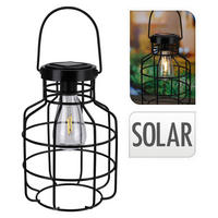 Solarlaterne schwarz Metall H: ca. 24,5 cm Solarlaterne - schwarz (24,50cm)