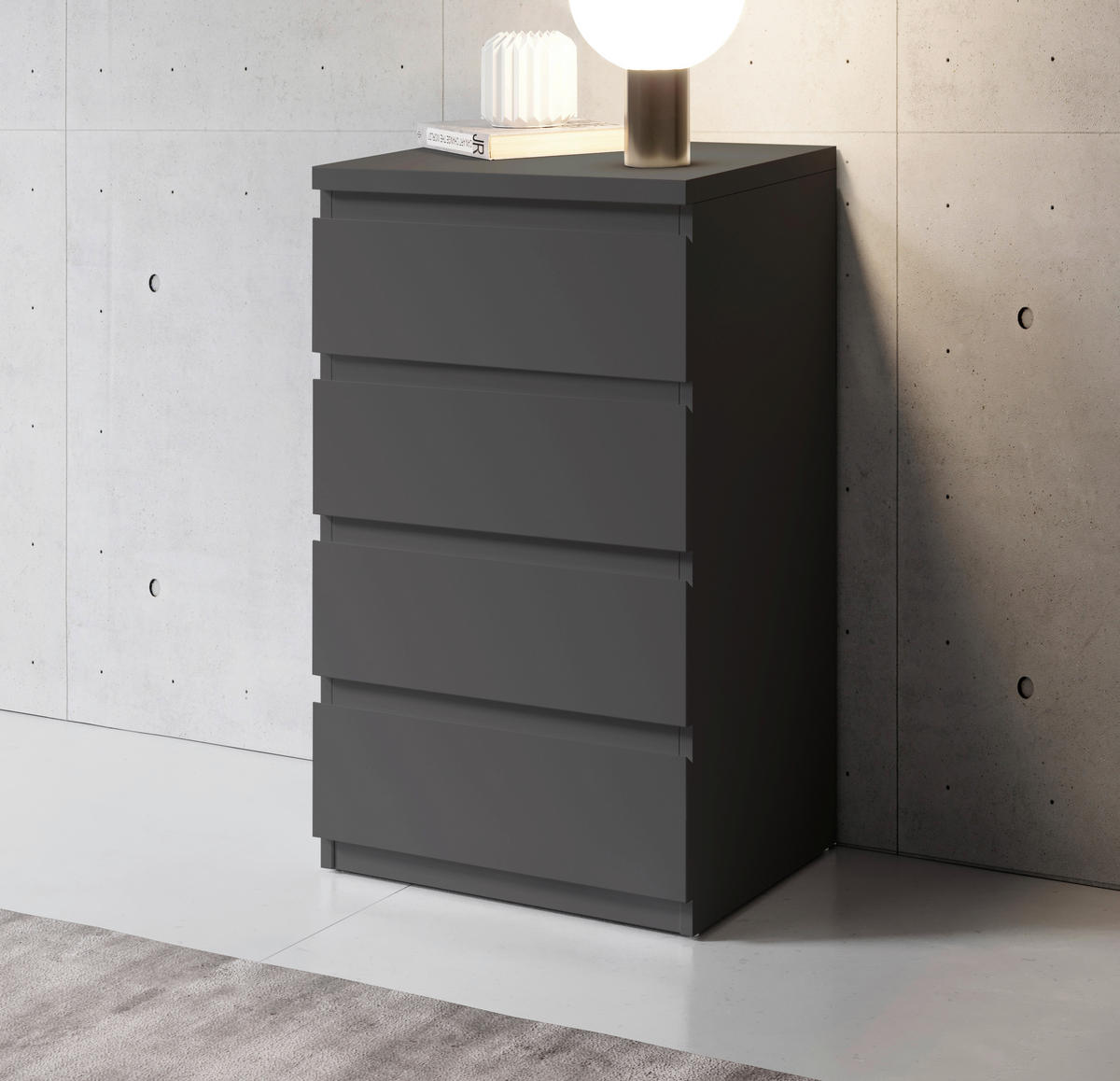 Nachtkonsole Olli Graphit B/H/T: ca. 45x79x38 cm Olli - Graphit (45,00/79,00/38,00cm)