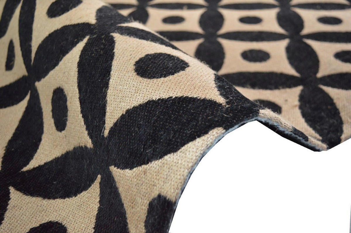 Kayoom Kurzflorteppich Scandy 210 schwarz B/L: ca. 80x150 cm Scandy 210 - natur/schwarz (80,00/150,00cm) - Kayoom