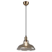 Reality Pendelleuchte R30731004 altmessing amber Metall Glas H/D: ca. 150x28 cm E27 1 Brennstellen Aldo - altmessing/amber (28,00/150,00cm) - Reality