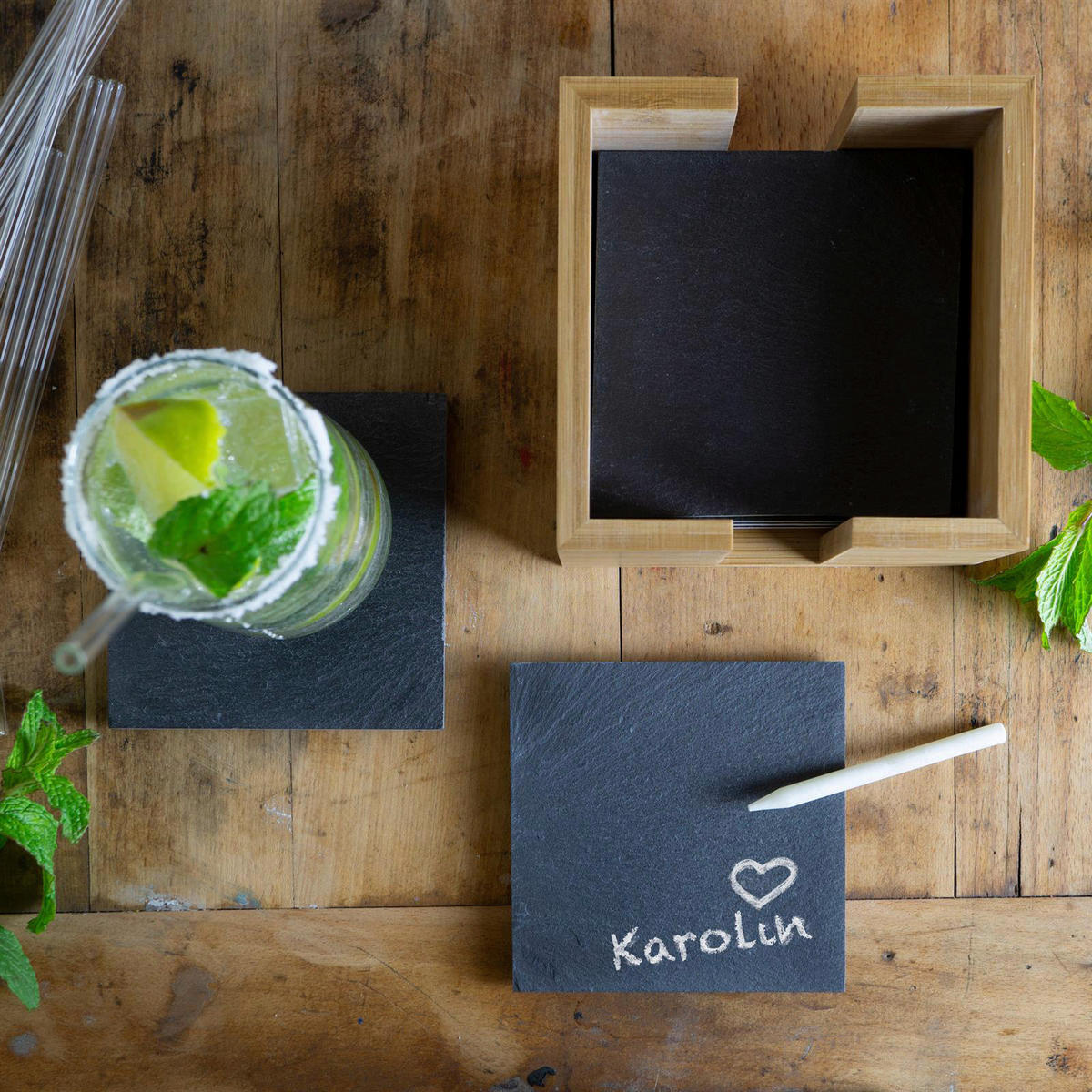 Moritz & Moritz Untersetzerset multicolor Schiefer Untersetzerset_19tlg. - multicolor - Moritz & Moritz