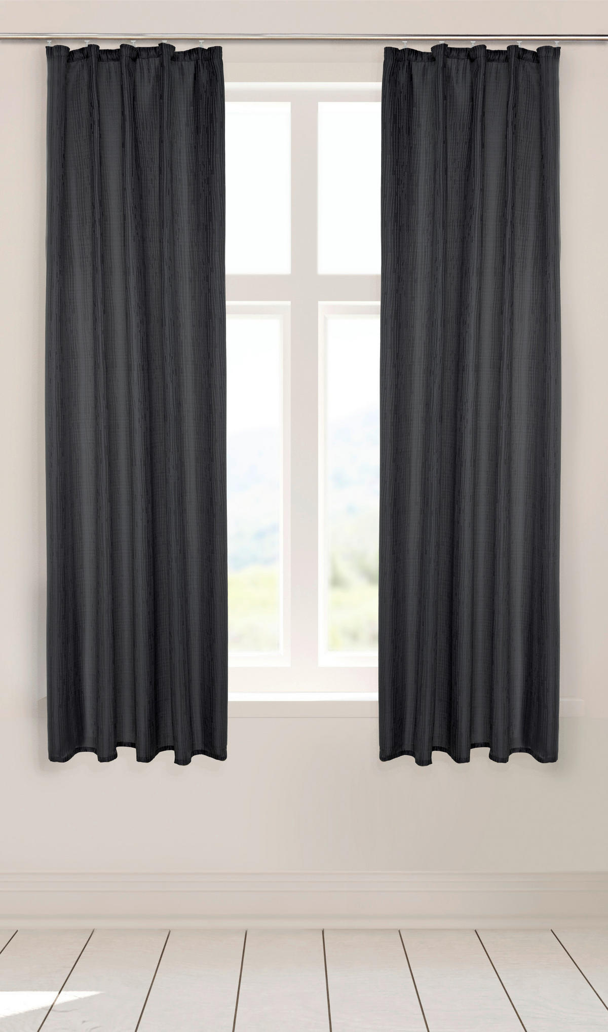 Dekovorhang Tessin schwarz B/L: ca. 140x175 cm Tessin - schwarz (140,00/175,00cm) - silver edition