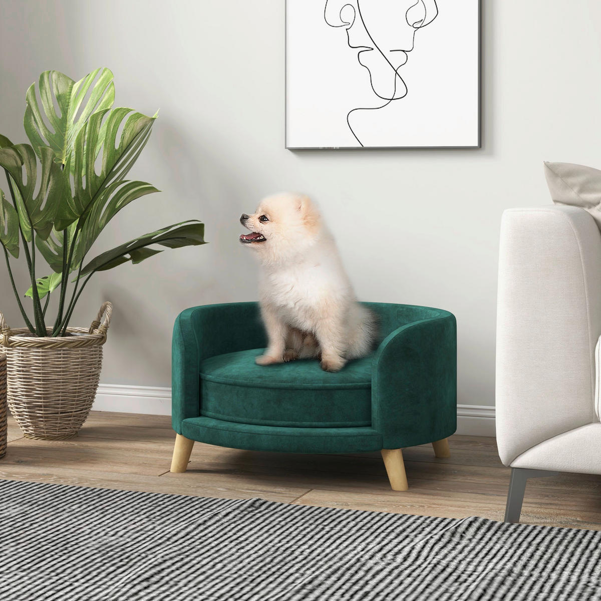 PawHut Hunde-Zubehör grün Polypropylen B/H/L: ca. 68x68x35 cm Hundebett - grün (35,00/68,00/68,00cm) - PawHut